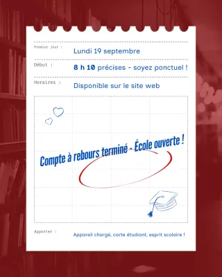 Publication Instagram de l'annonce de l'école classique Brown Grey Blue