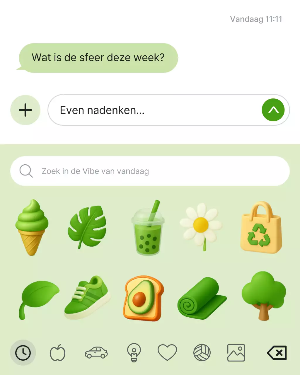 Groene minimalistische levensstijl stickerpost