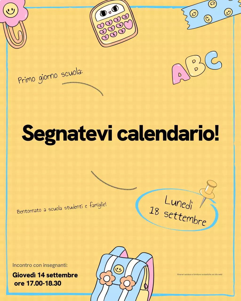 Annuncio scolastico giocoso di Grey Post su Instagram