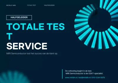 De kleuren marineblauw en hemelsblauw promoten een modern halfgeleiderbedrijf.