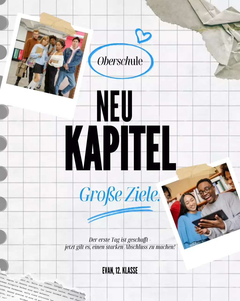 Grey Modern School Ankündigung Instagram Post