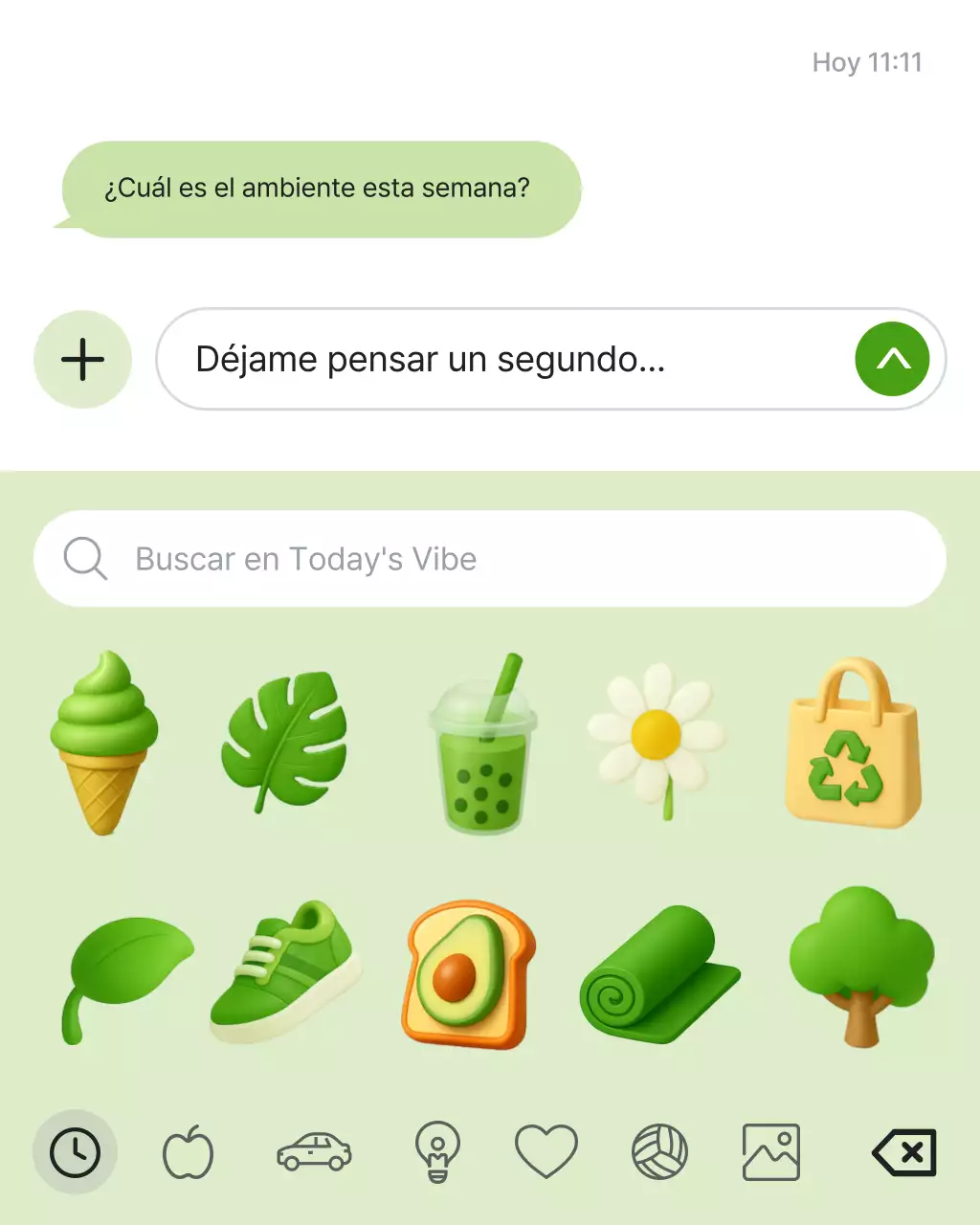 Publicación de pegatinas de estilo de vida minimalista verde