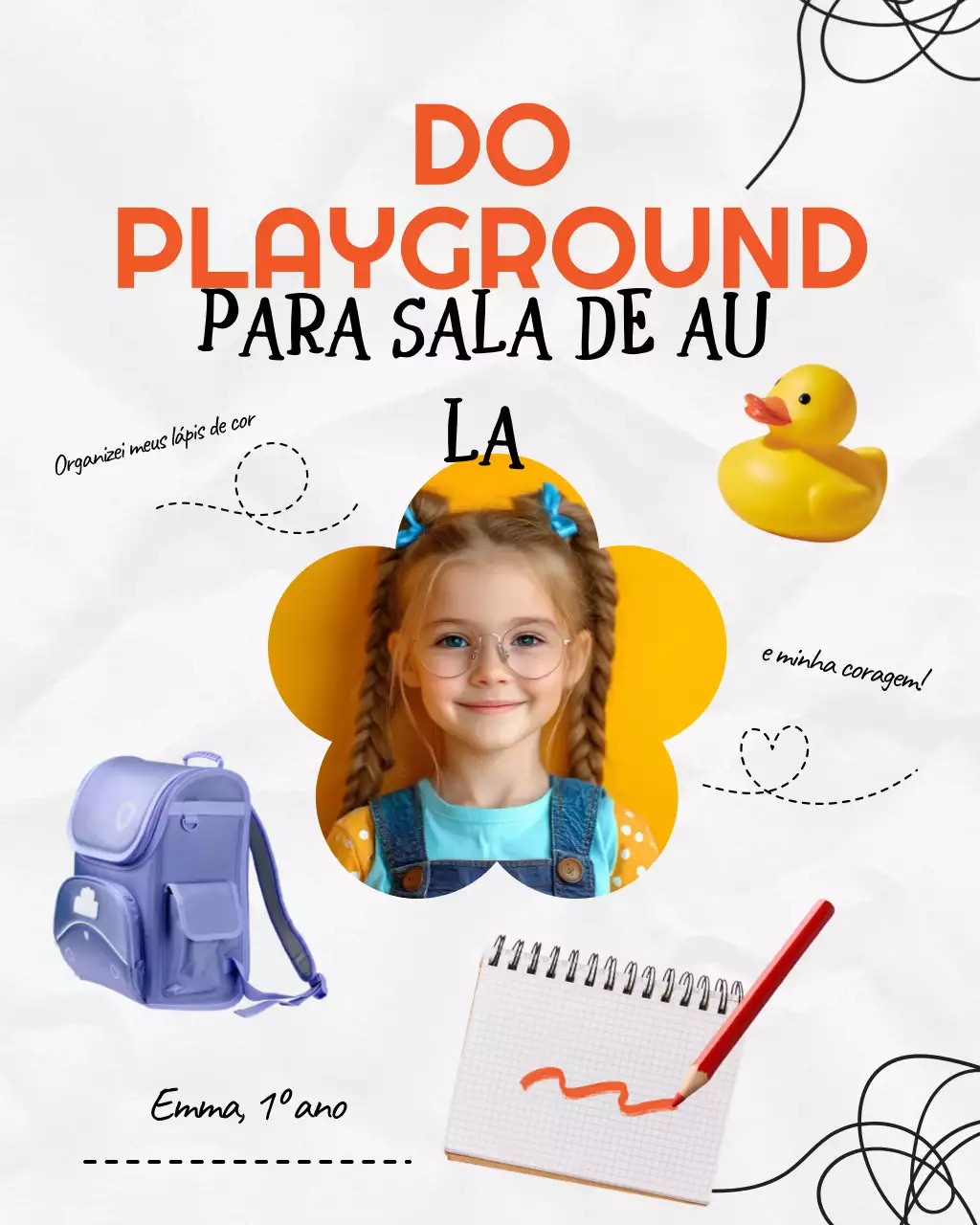 Anúncio da escola cinza azul lúdica no Instagram