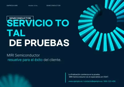 Los colores azul marino y azul cielo promueven una moderna empresa de semiconductores.