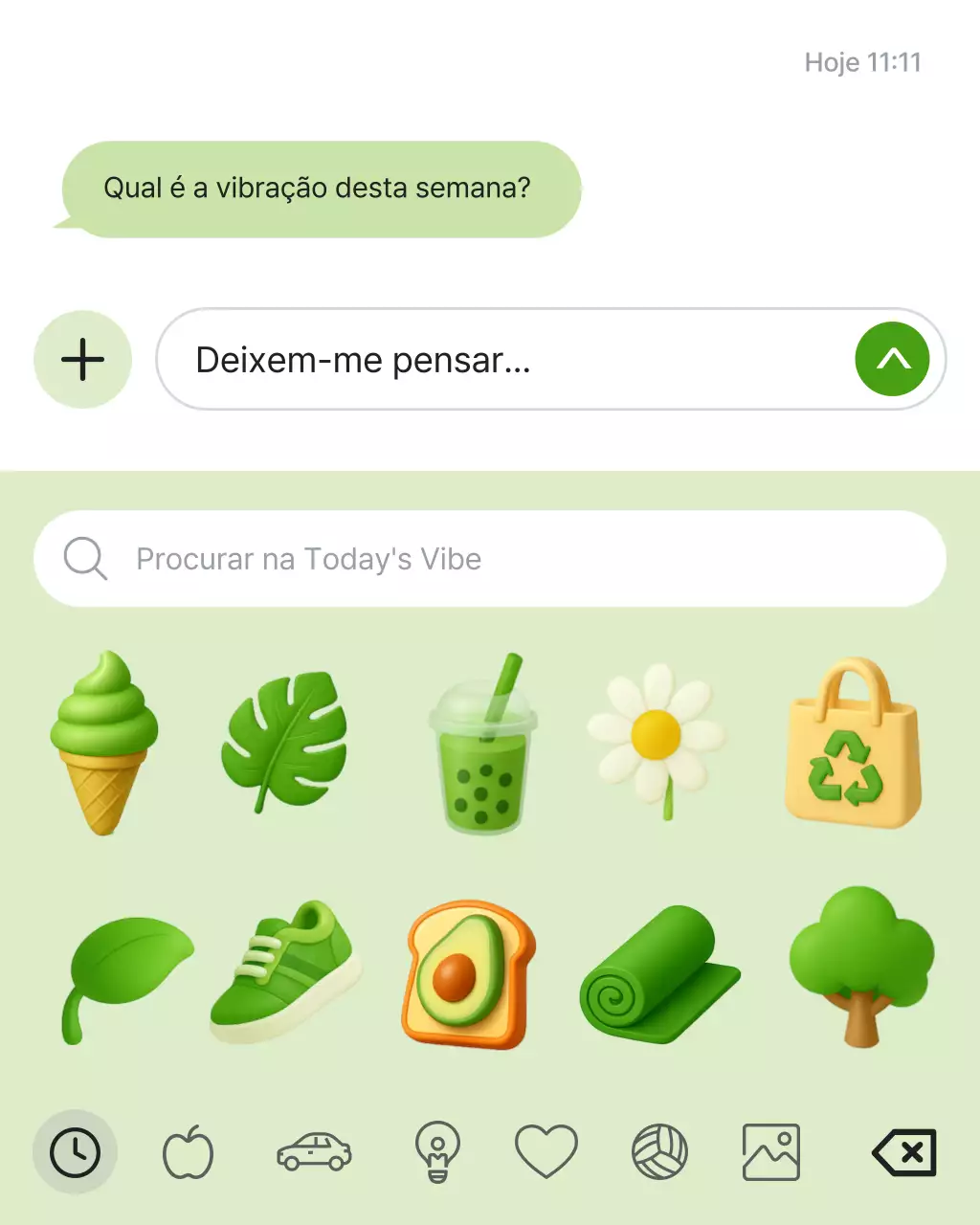 Adesivo de estilo de vida minimalista verde