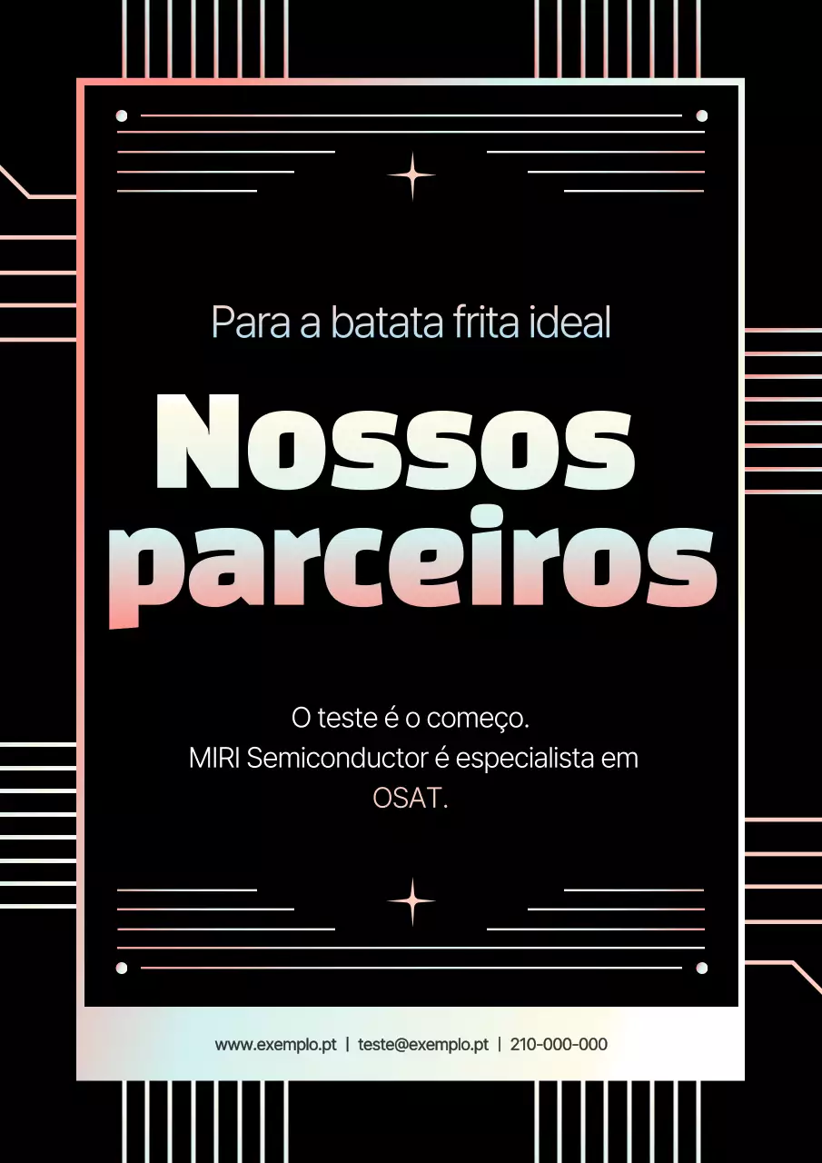 Promoção de uma empresa moderna de semicondutores em preto