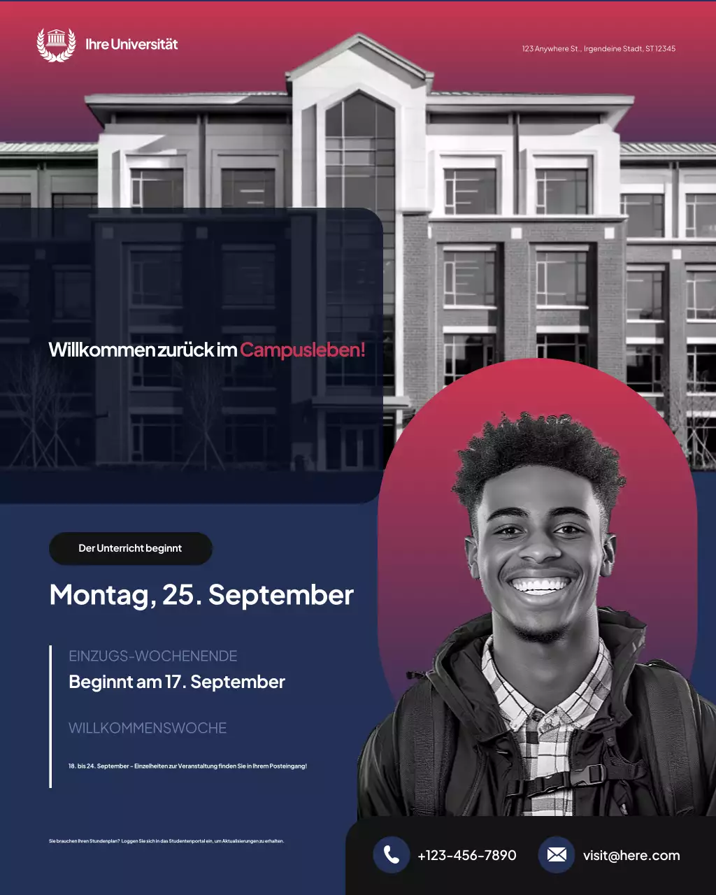 Ankündigungs-Instagram-Post zum Red Modern Campus