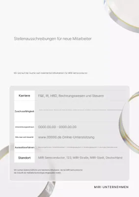 Graue einfache Stellenausschreibung