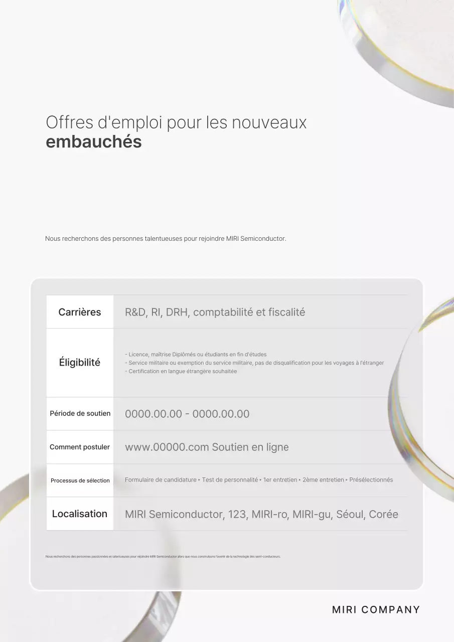 Avis de recrutement simple et gris
