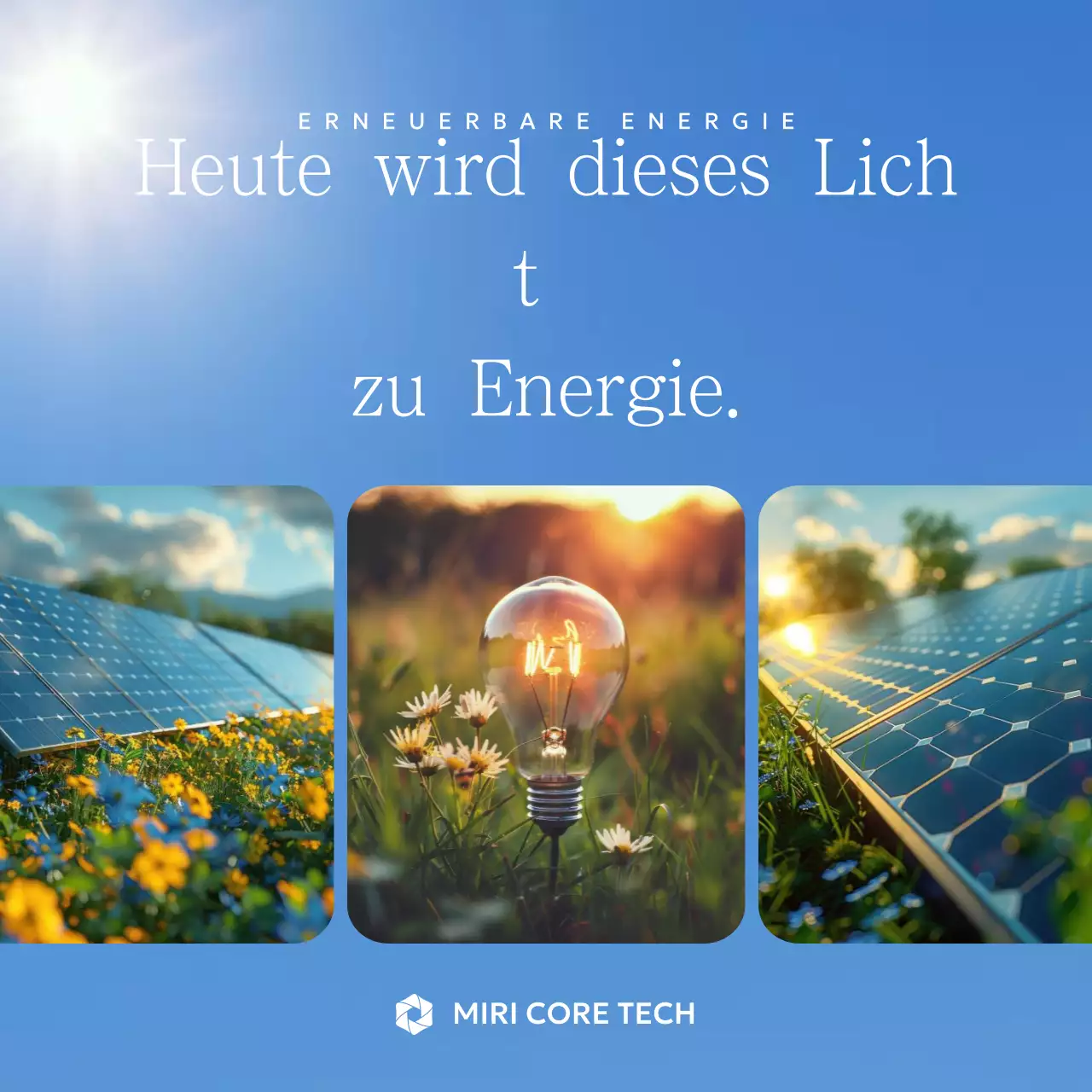 Blaue moderne Werbung für erneuerbare Energien