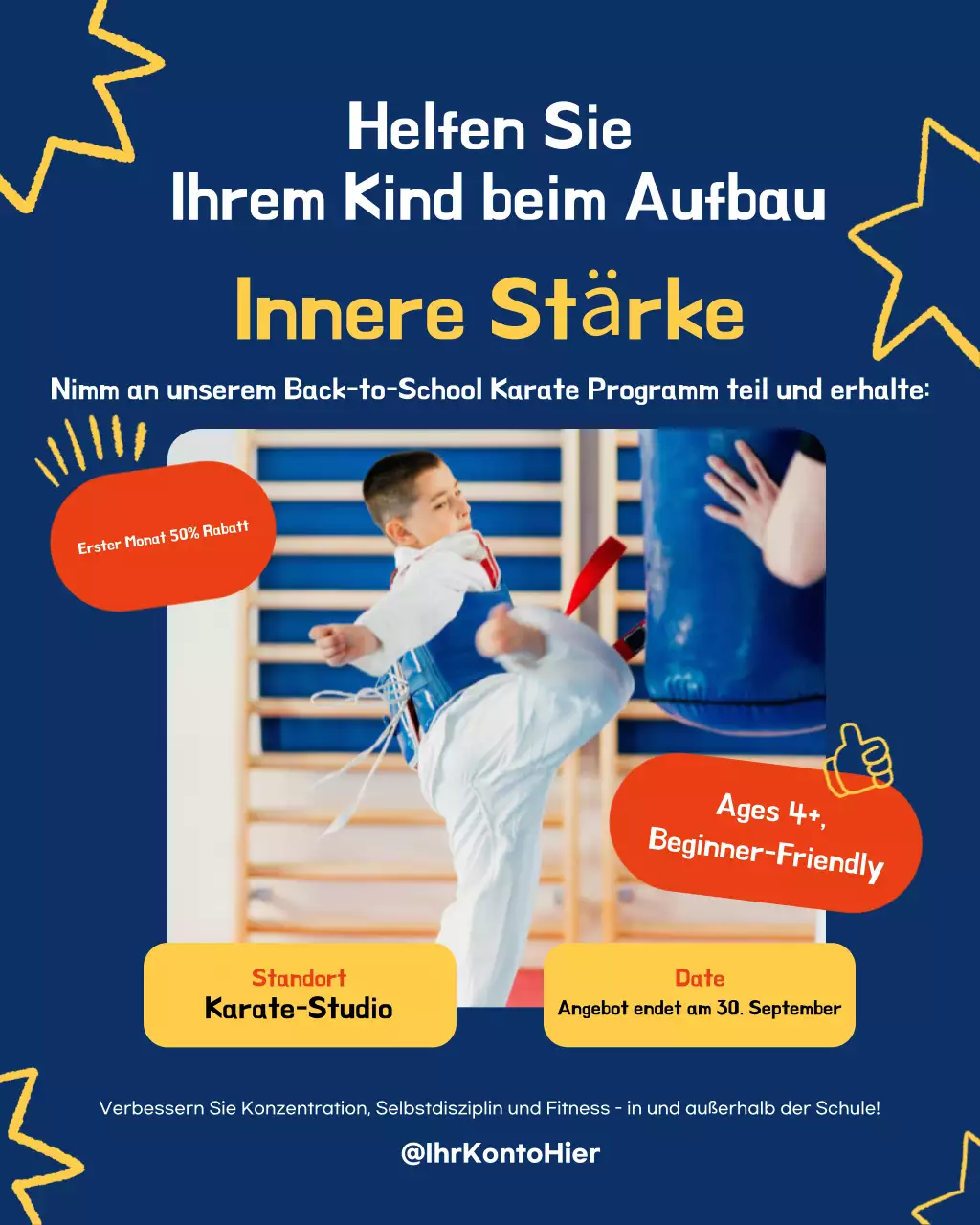 Instagram-Post zur Förderung des modernen Karate der Marine