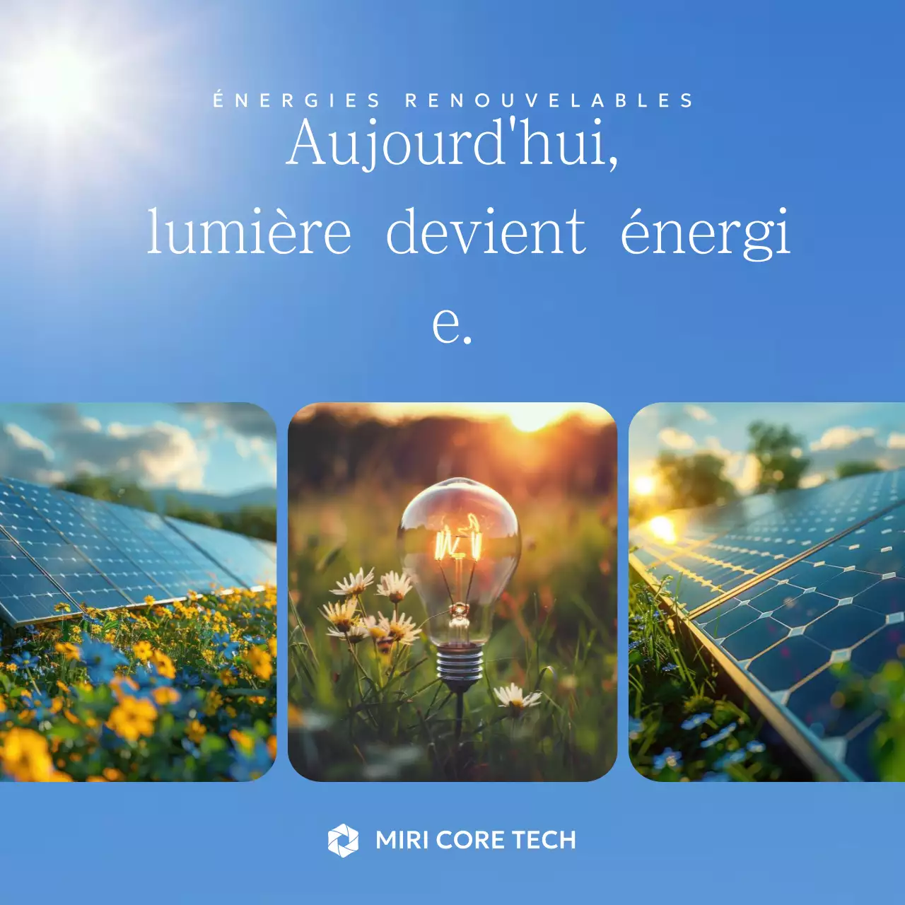 Publicité sur les énergies renouvelables modernes bleues