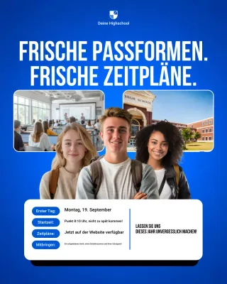 Blue Modern School Ankündigung Instagram Post