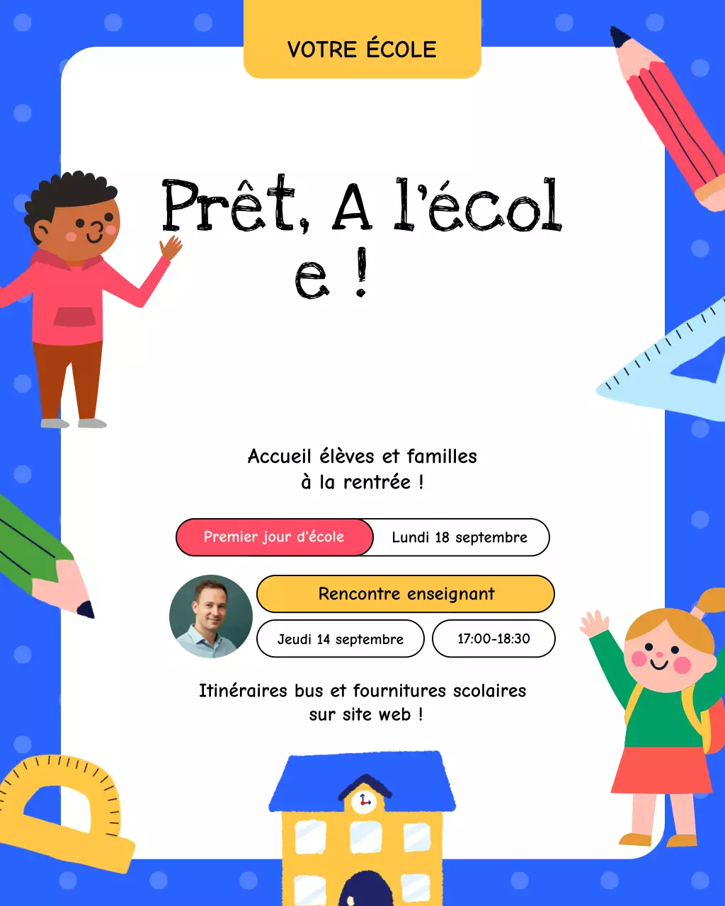 Publication Instagram de l'annonce de l'école Blue Playful