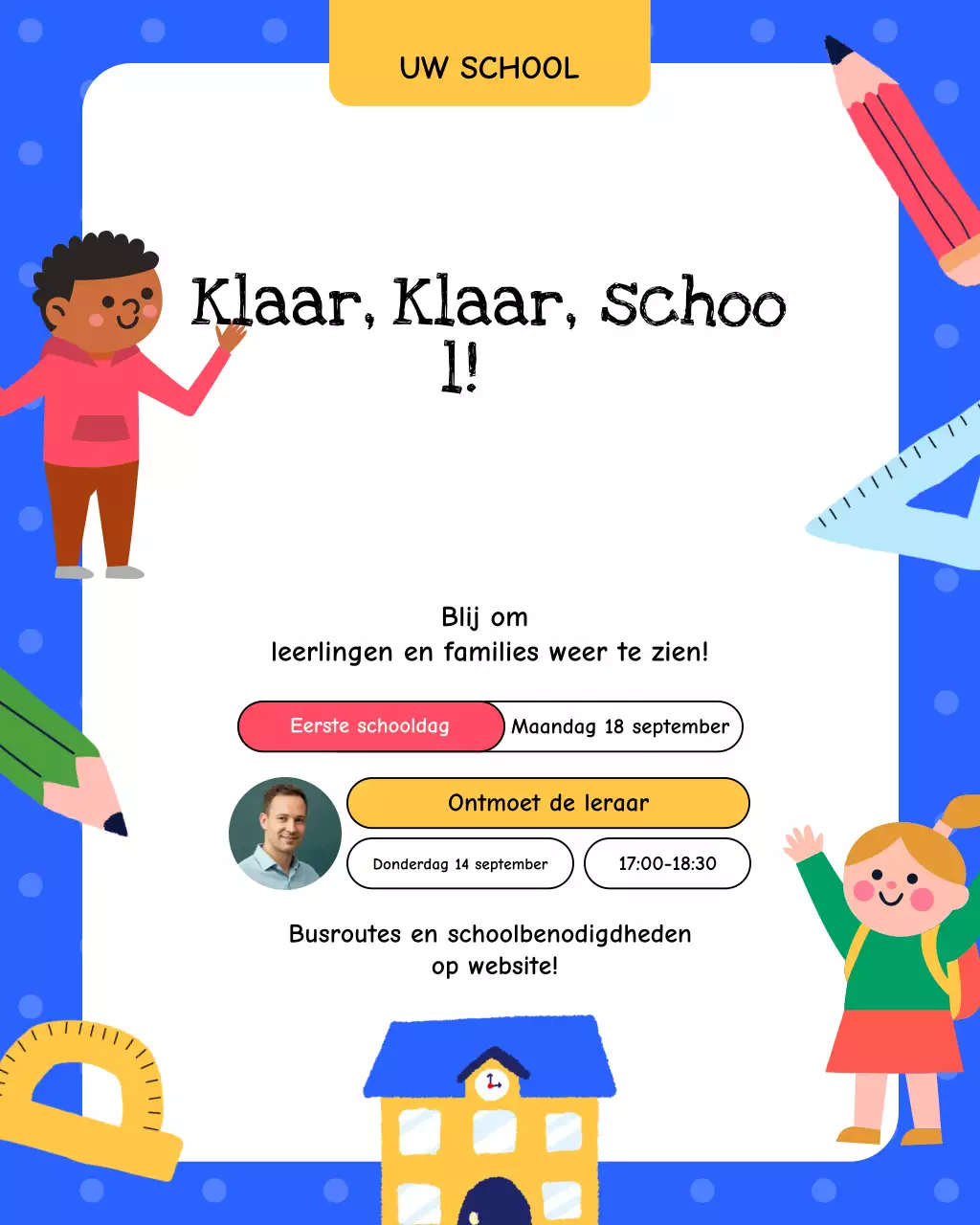 Instagram-bericht over de aankondiging van de Blue Playful School