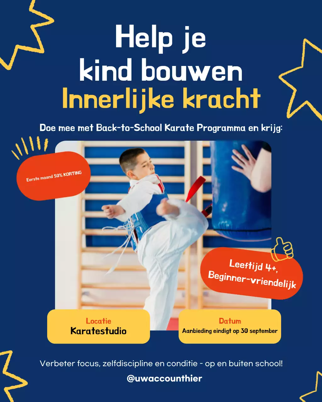 Instagram-bericht over de promotie van Navy Modern Karate