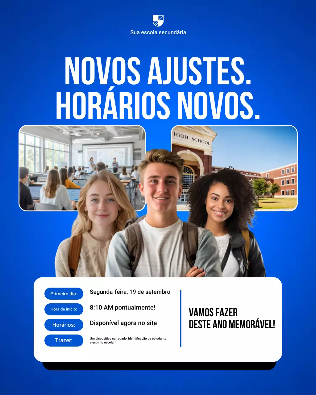 Publicação no Instagram sobre o anúncio da Escola Blue Modern