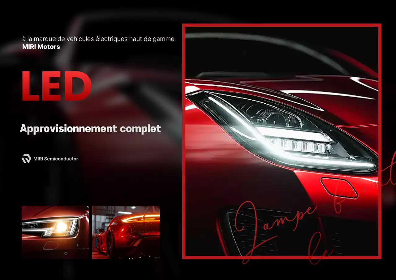 Publicité pour une voiture moderne rouge