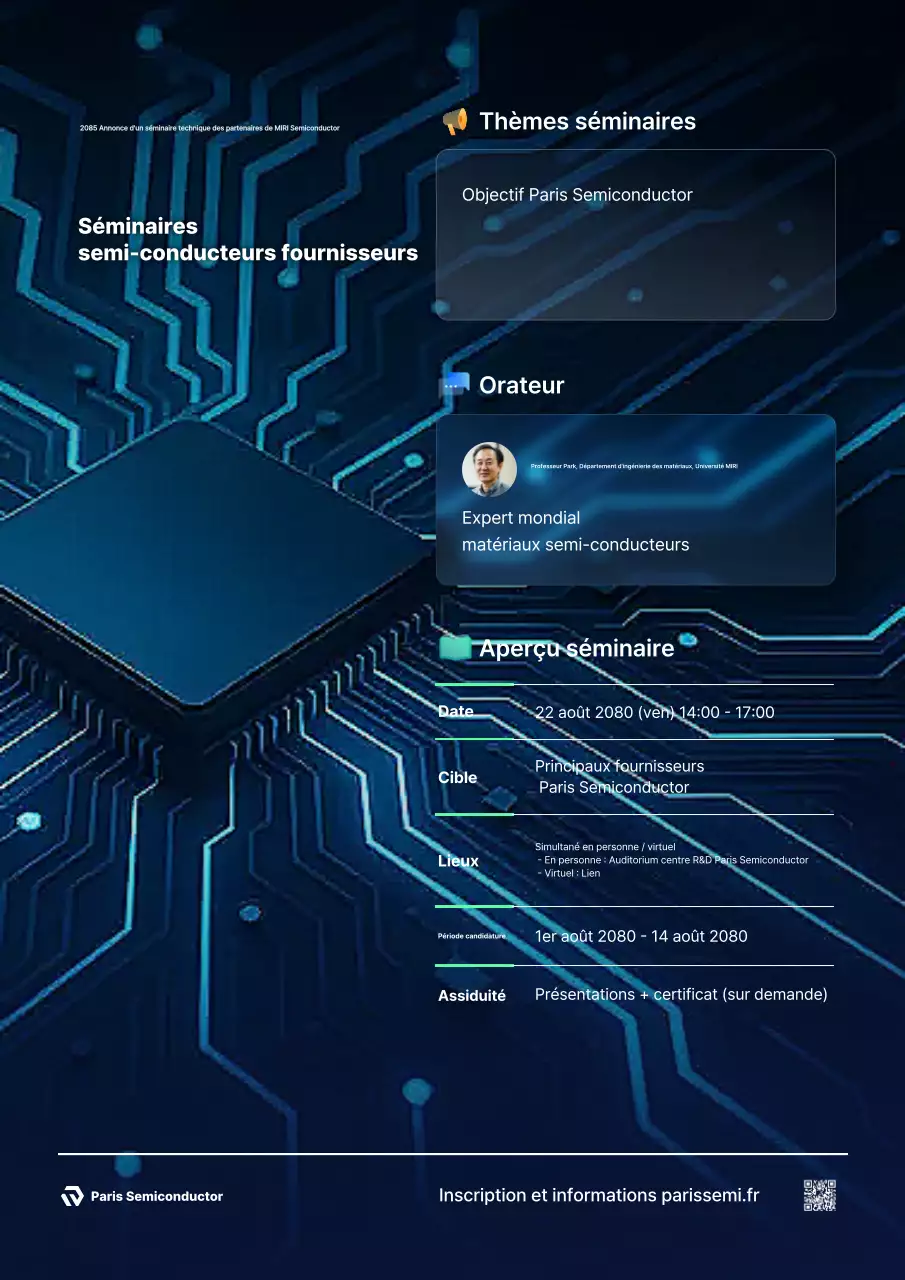 Guide du séminaire sur la technologie moderne bleue