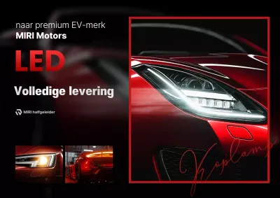 Rode moderne auto-advertentie