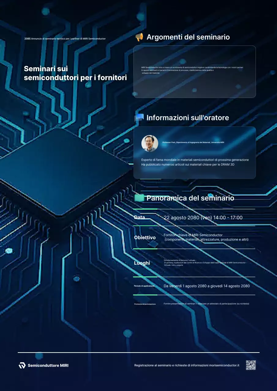 Guida al seminario sulla tecnologia moderna blu