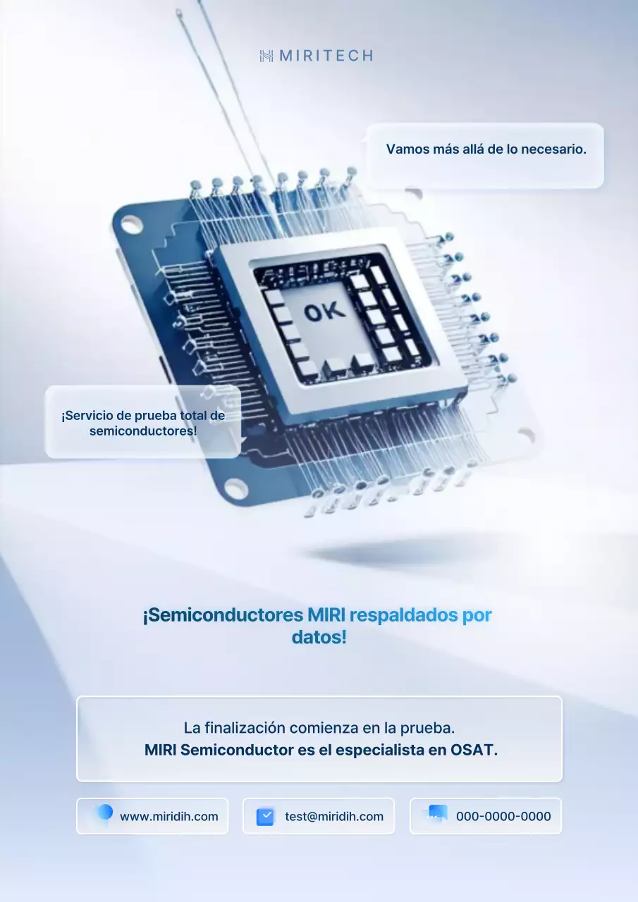 Promoción de una elegante empresa de semiconductores de color azul cielo