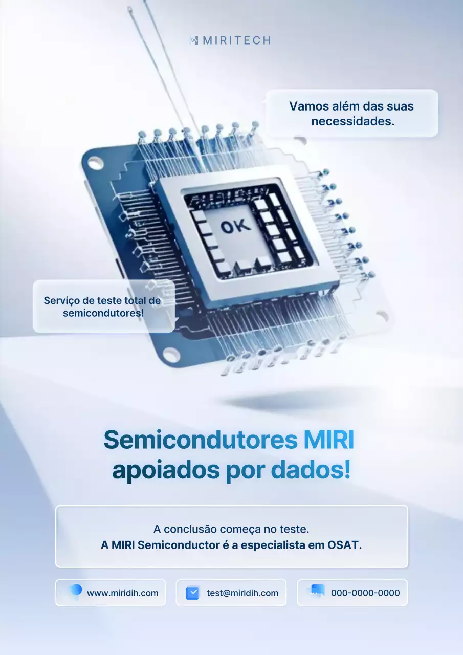 Promoção de uma empresa de semicondutores elegante e azul-celeste