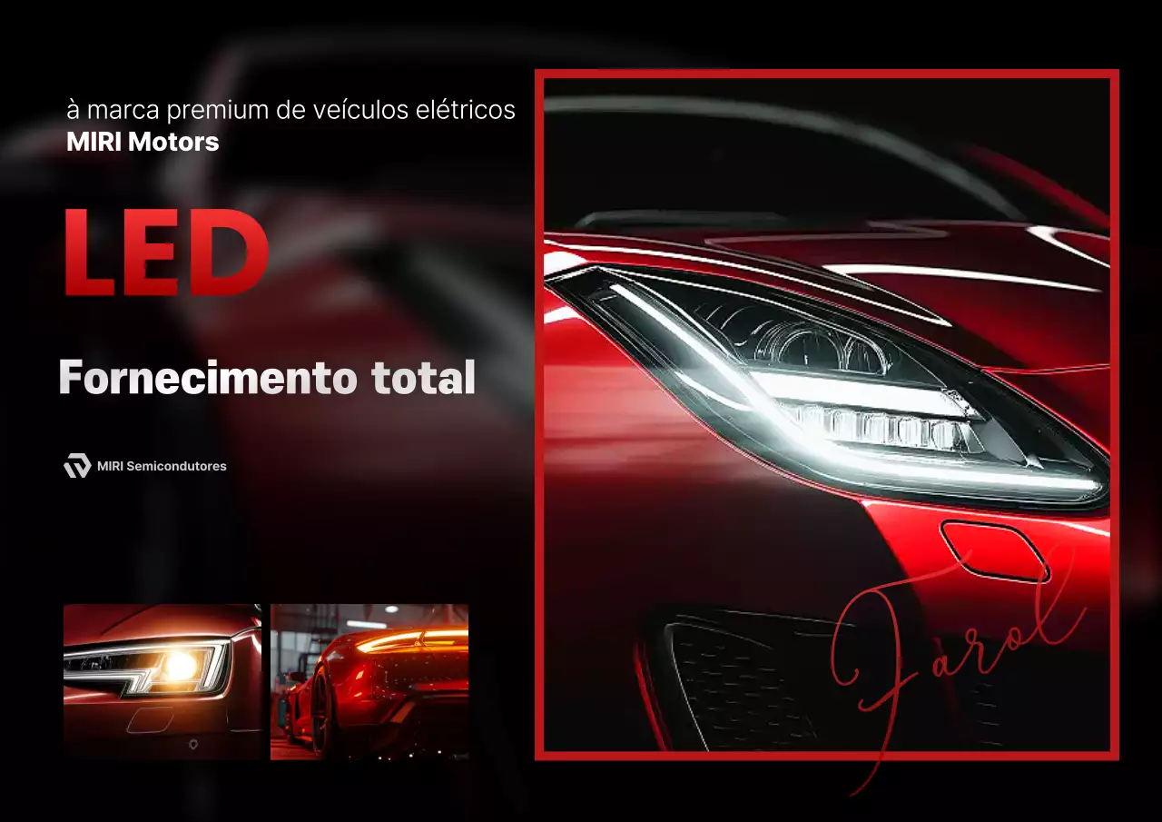 Anúncio de carro moderno vermelho