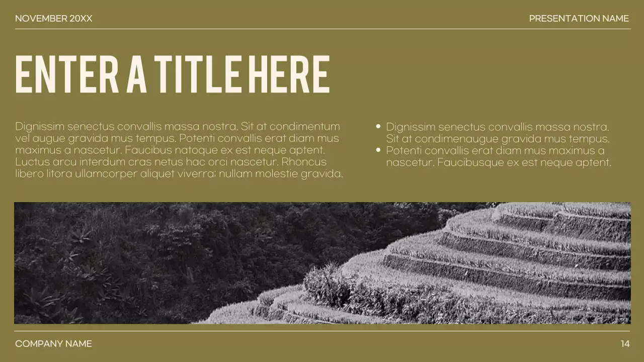 green minimal presentation layout