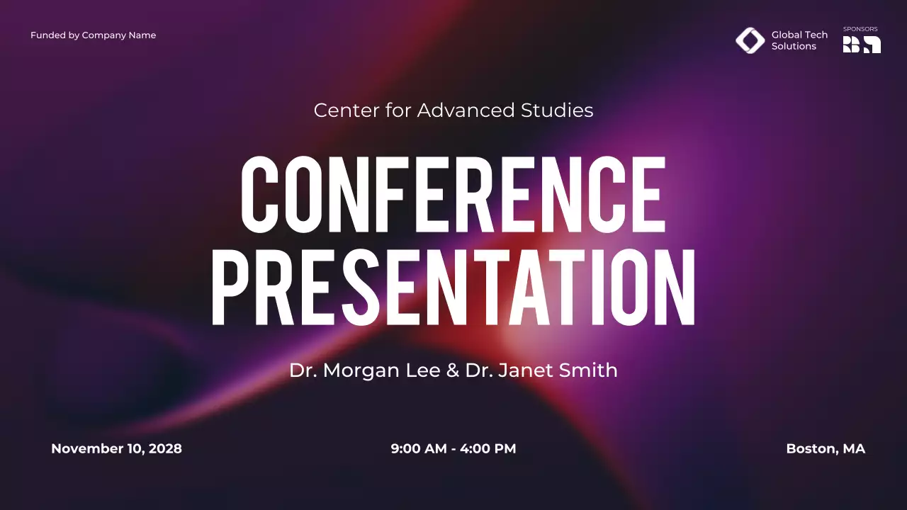 purple modern conference announcement