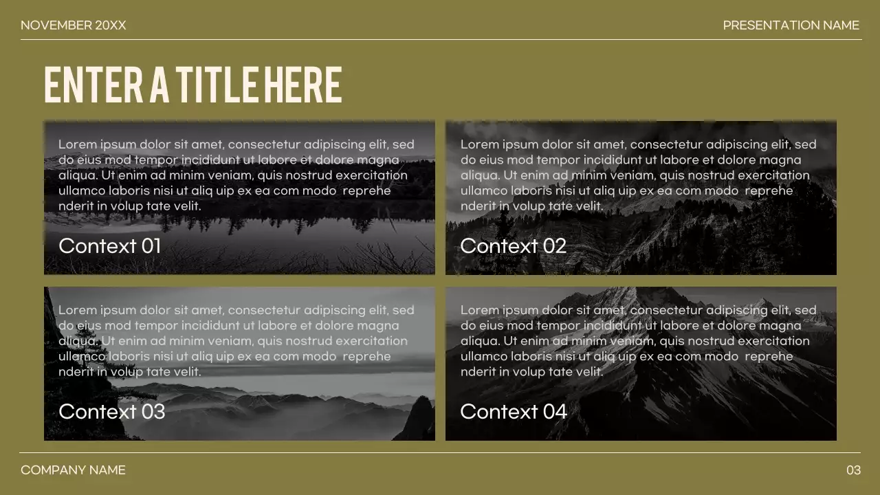 green minimal presentation layout