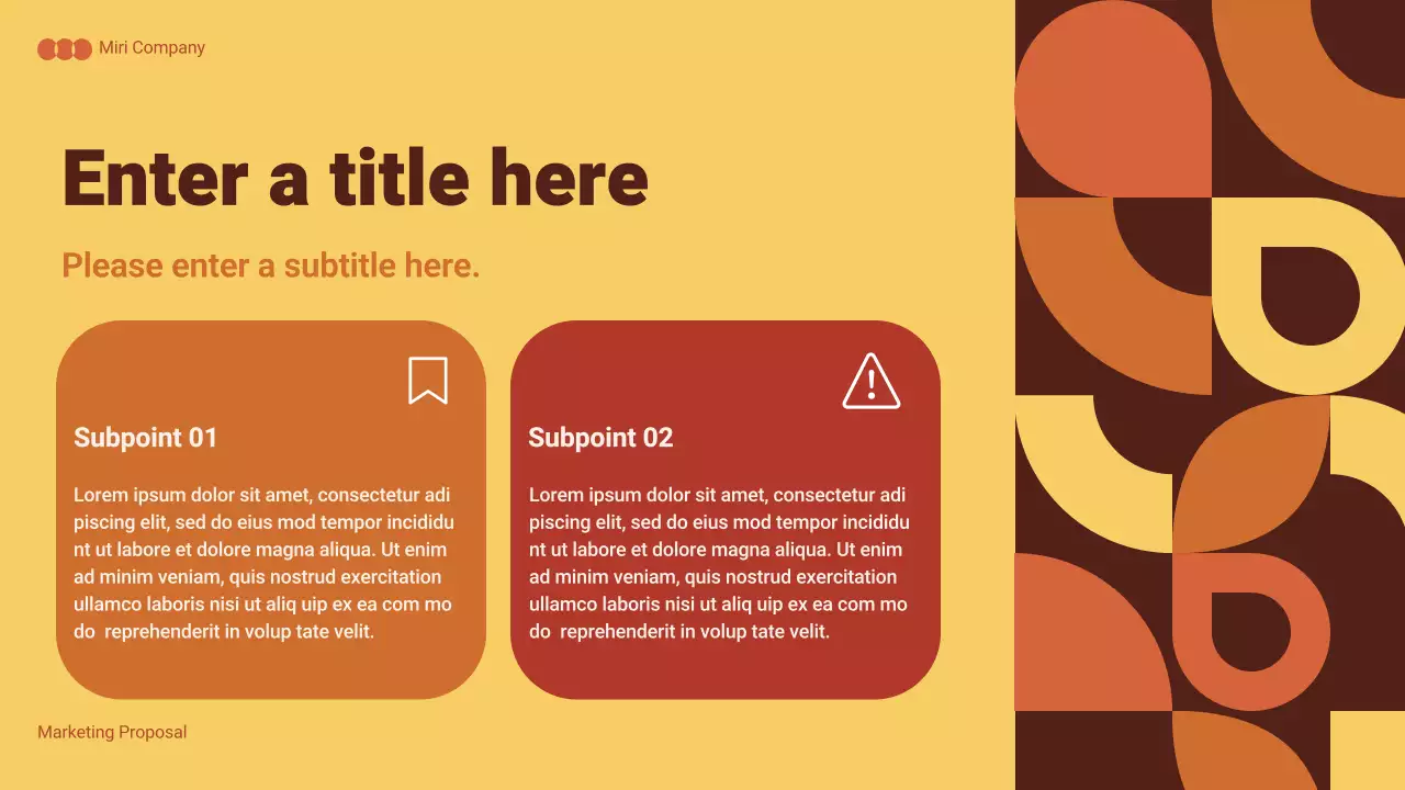 orange geometric marketing proposal