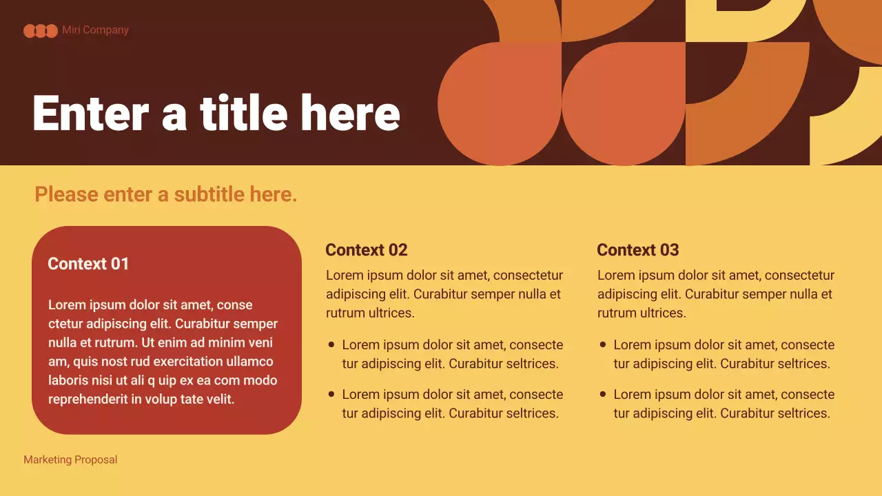 orange geometric marketing proposal