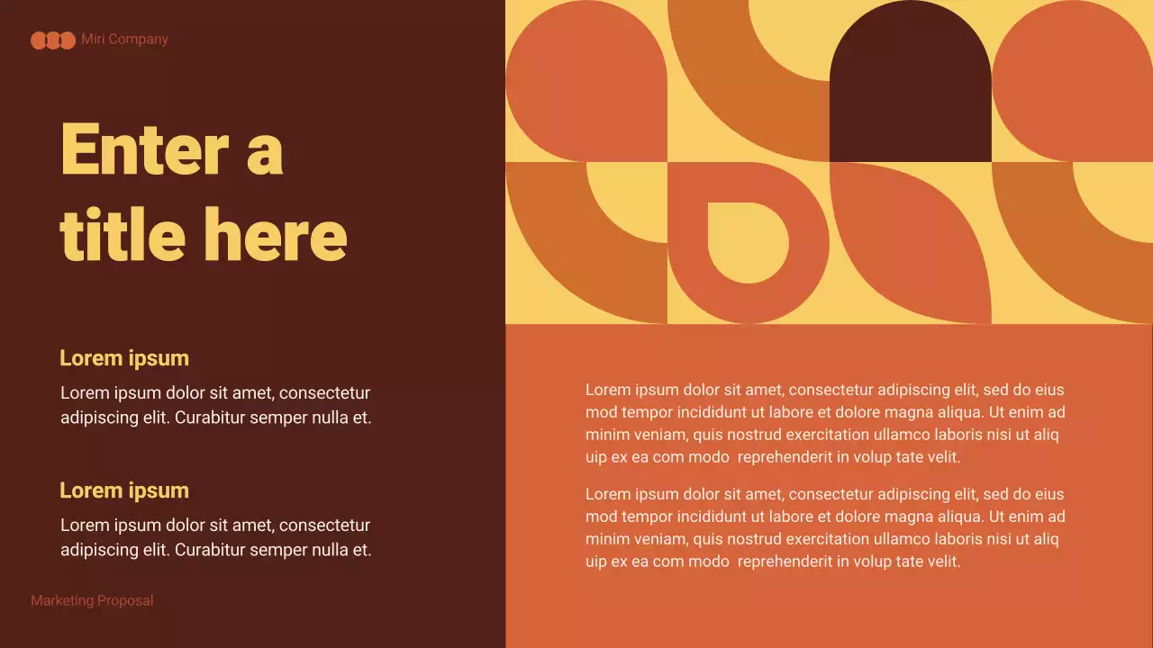 orange geometric marketing proposal