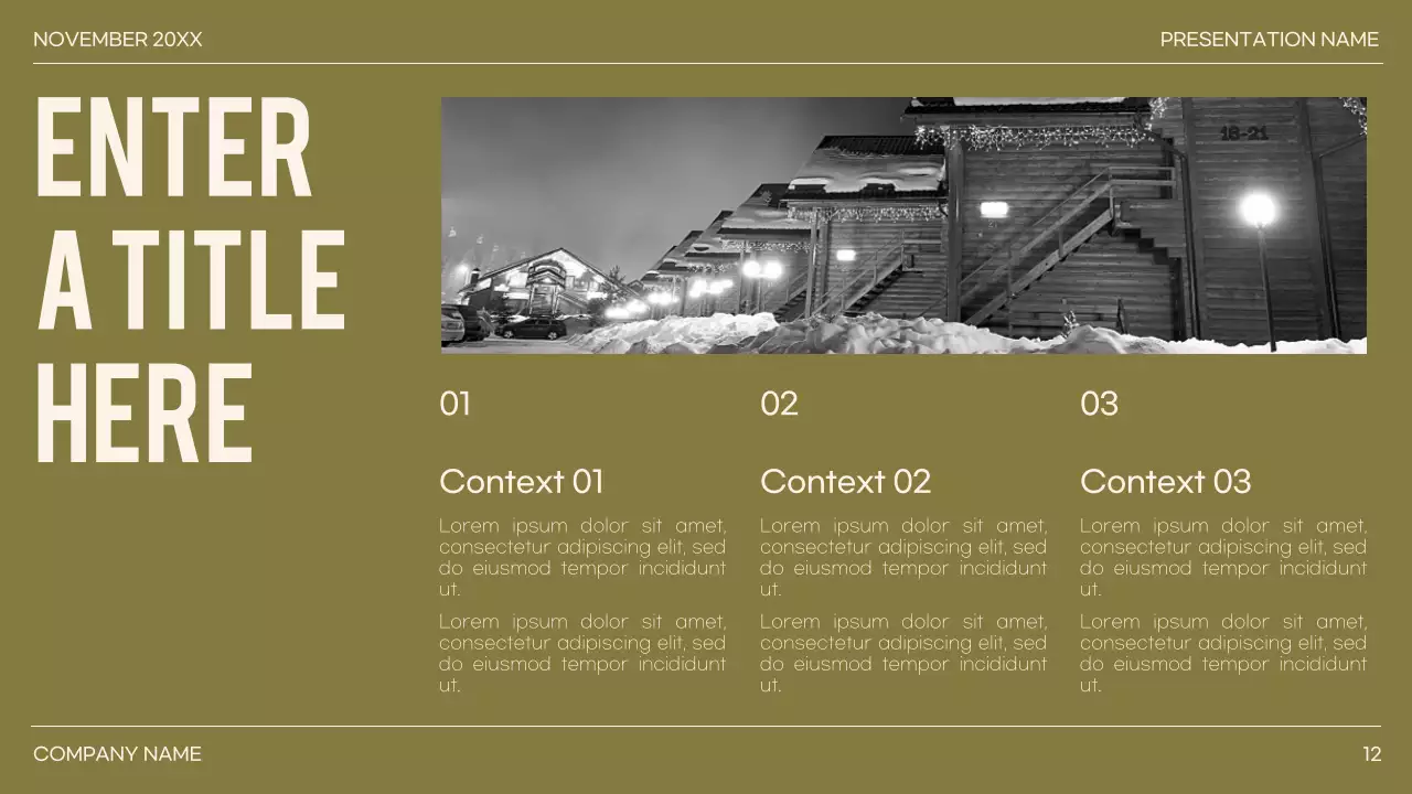 green minimal presentation layout