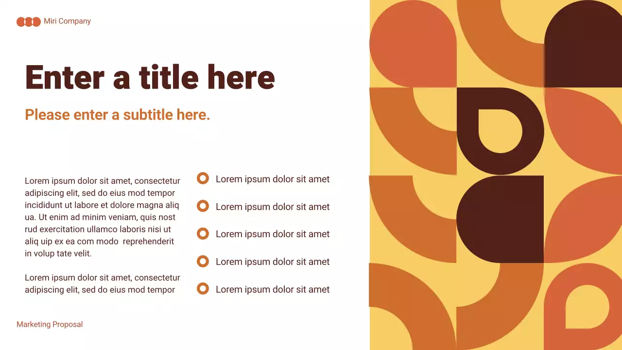 orange geometric marketing proposal