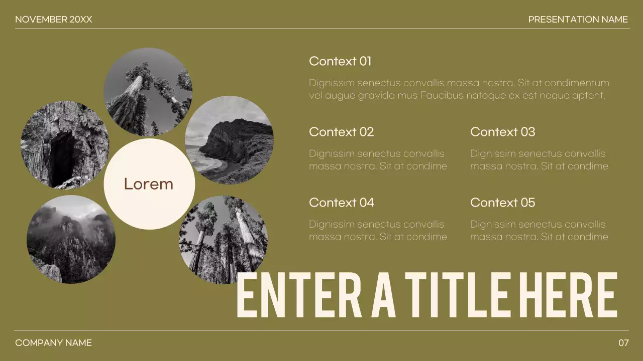 green minimal presentation layout