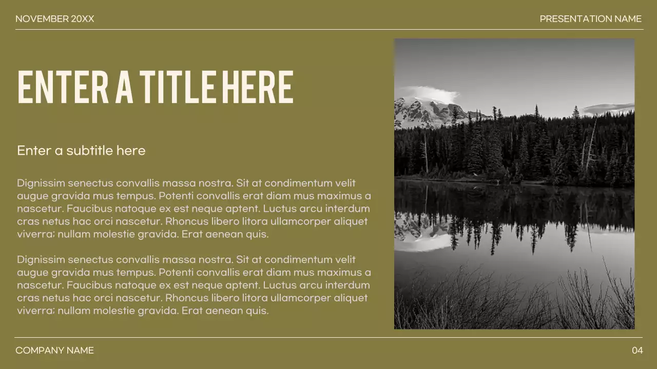 green minimal presentation layout