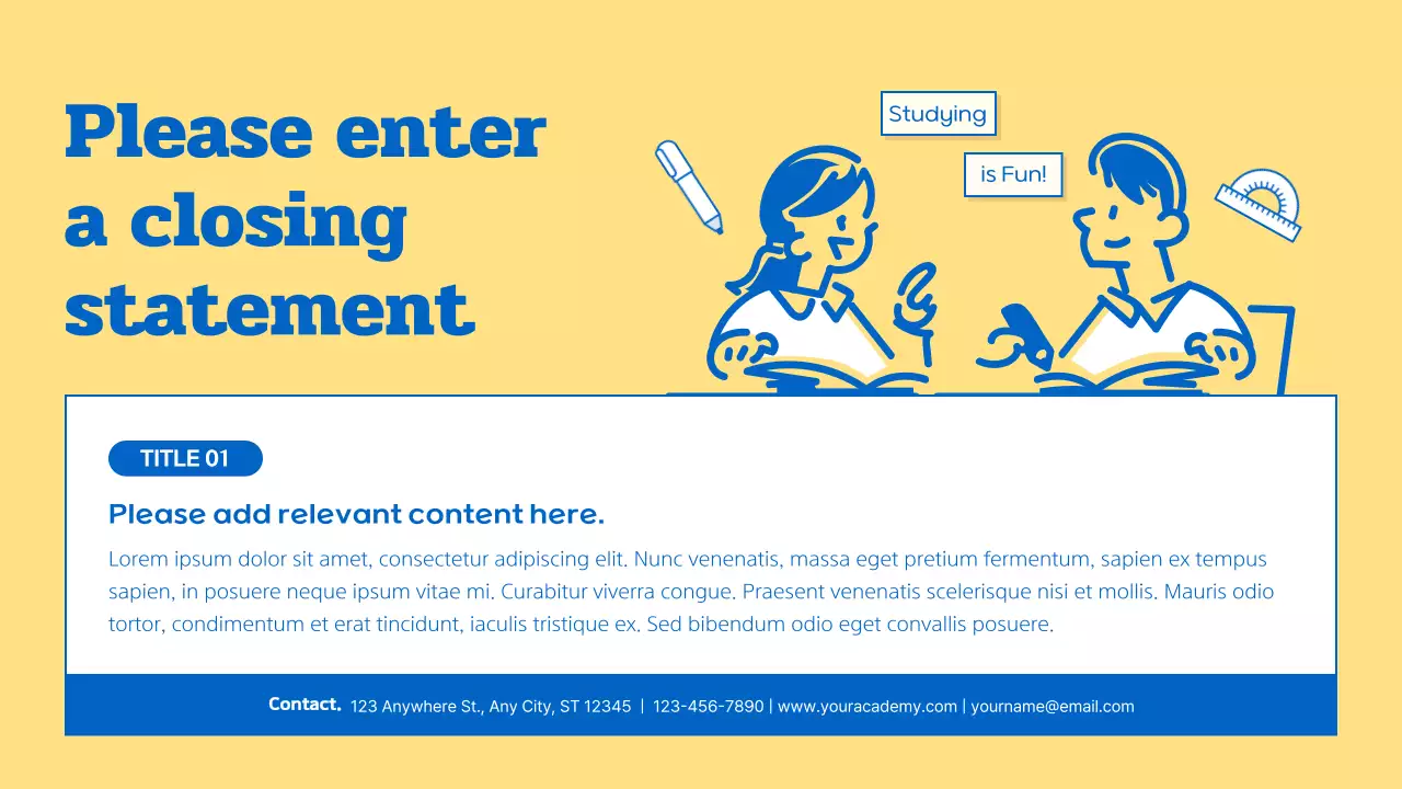 Blue Modern Education Promotion Presentation