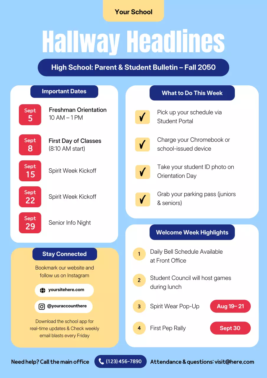 Beige Modern School Newsletter Poster