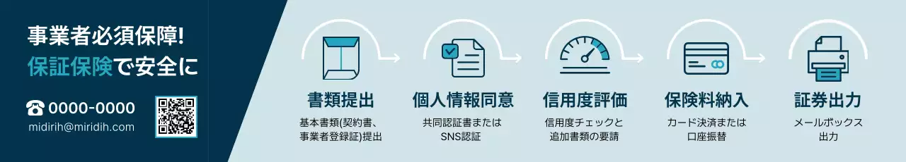 青 シンプル 保険 バナー