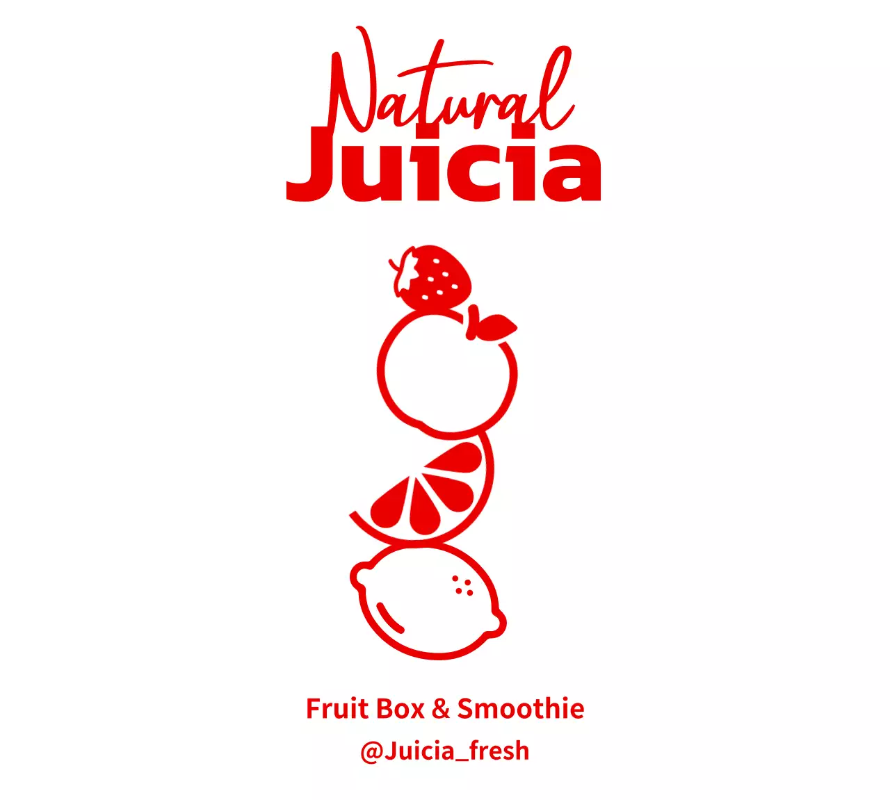 レッドのかわいい生フルーツのイラストスムージー屋さん