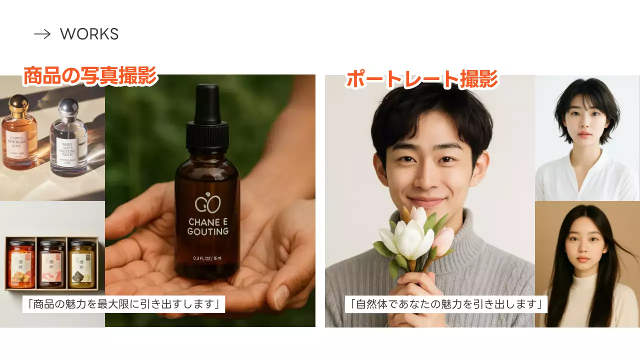 オレンジ シンプル プロフィール 自己紹介