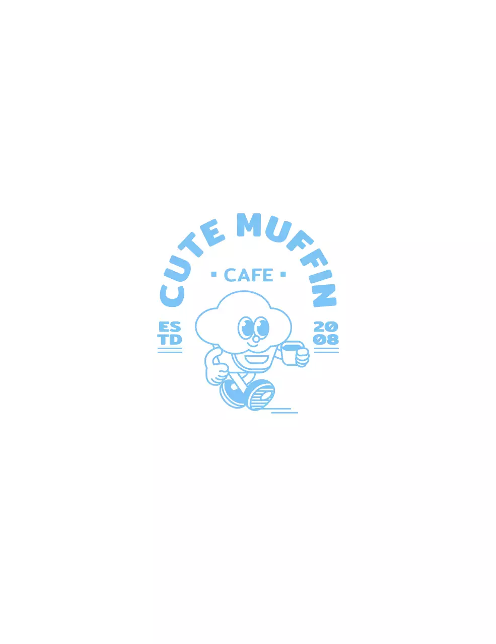 丸くてかわいいカップケーキキャラクター風カフェグッズ用