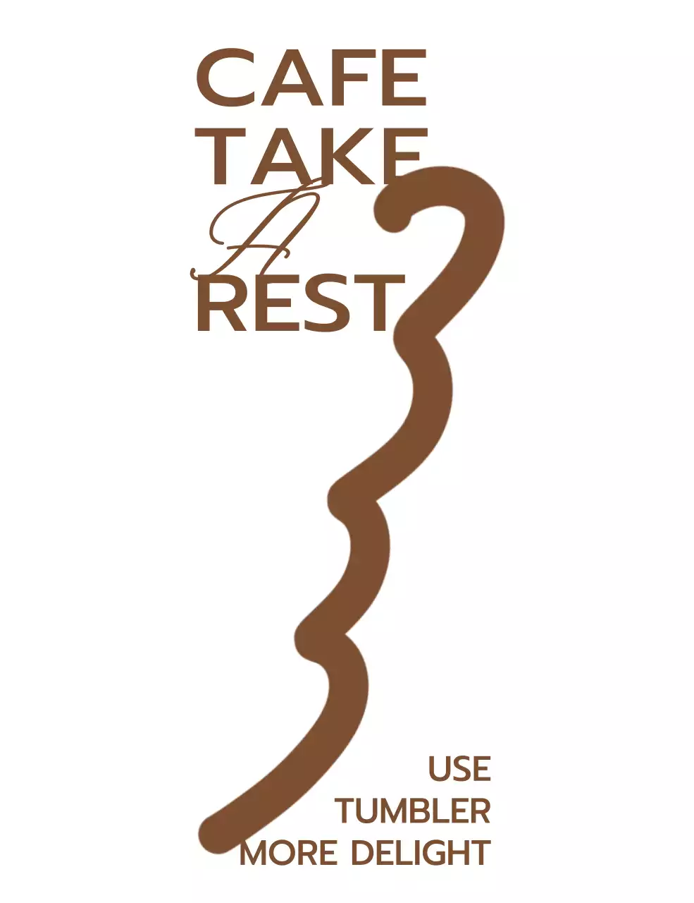 茶色のカフェのロゴと商号が入ったカフェグッズや広報用。