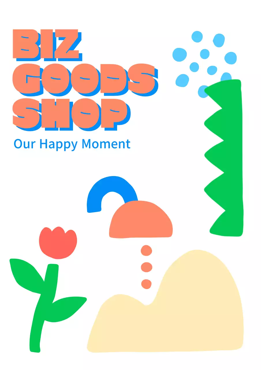 かわいい手描きコンセプトのグッズショップインテリアステッカー