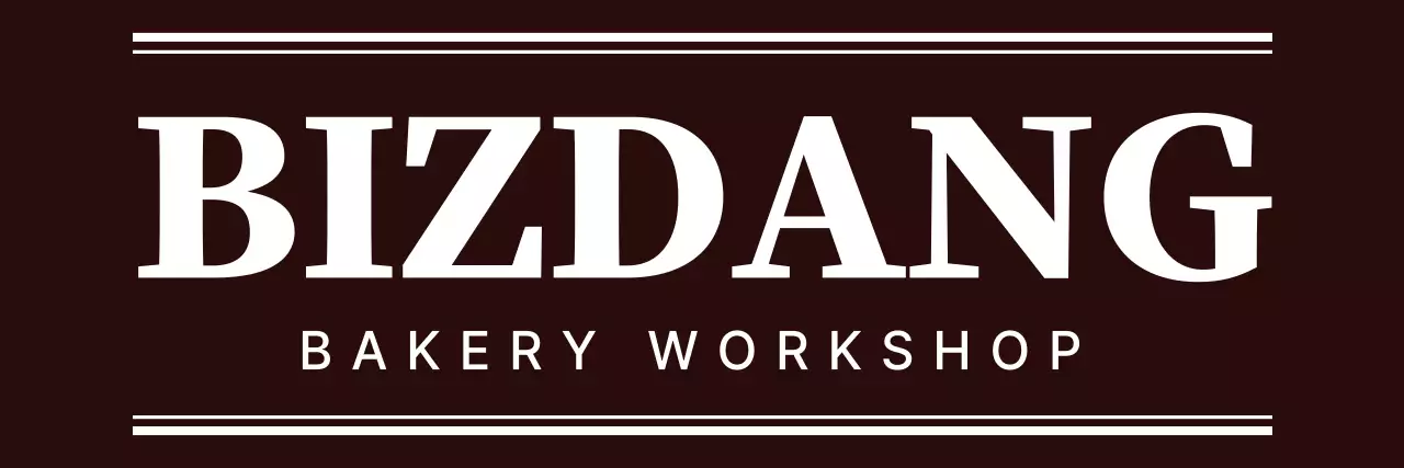 茶色と白のシンプルモダンなテキストのロゴスタイル ベーカリースタッフ用