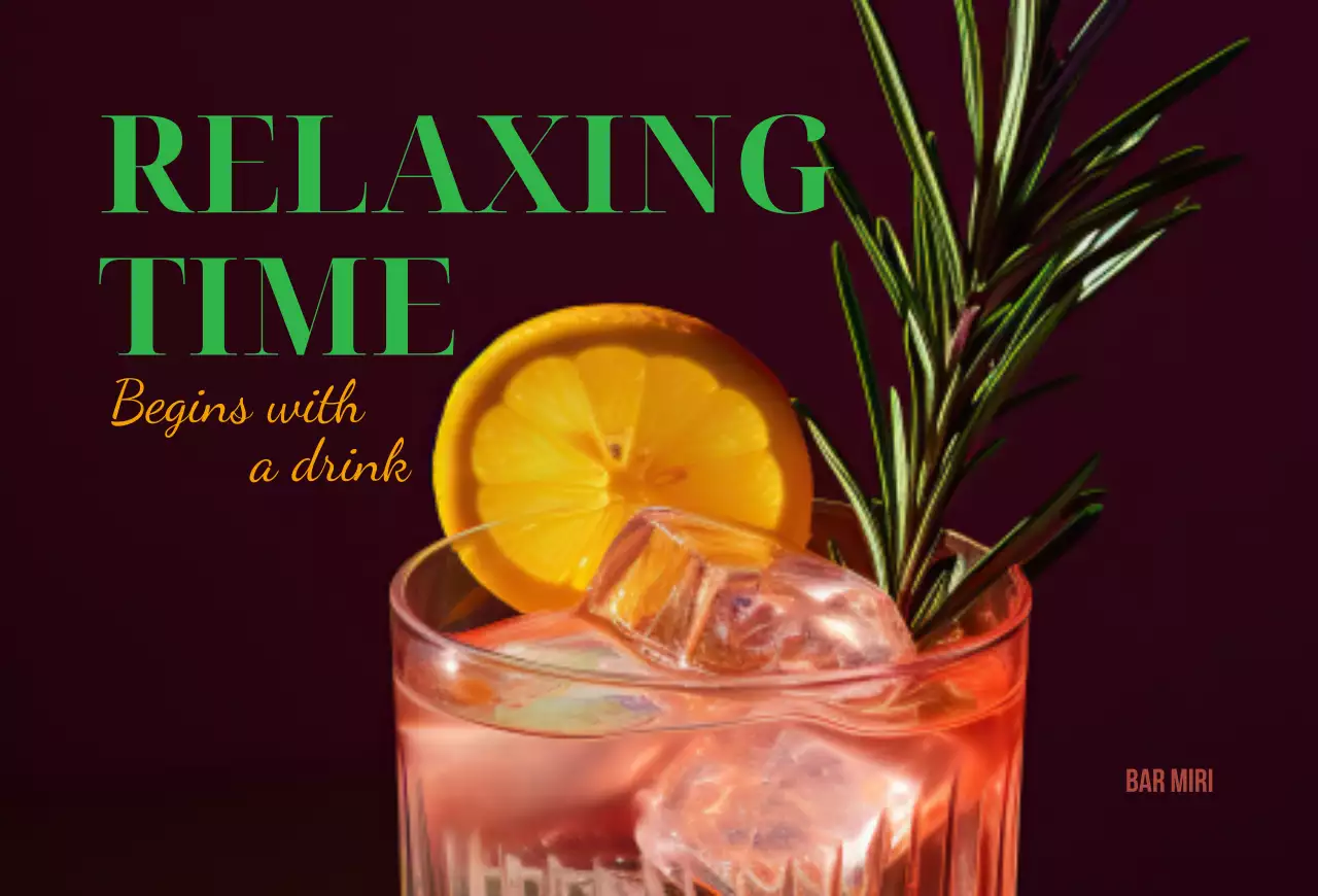 カラフル モダン カクテル はがき 写真強調モダン