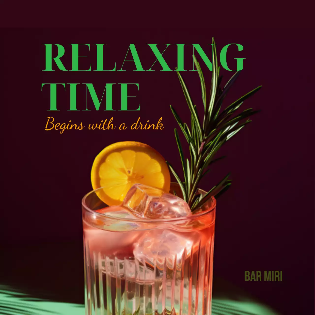 カラフル モダン カクテル はがき 写真強調モダン