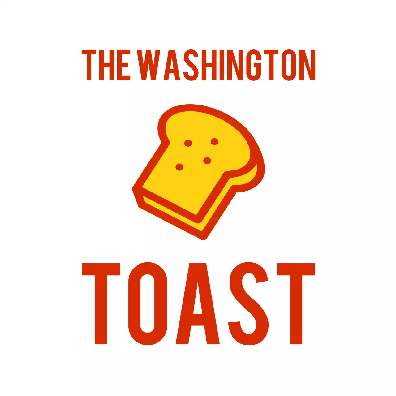 黄色いトーストのイラストが描かれたトースト屋さんのロゴ入りエプロンデザイン